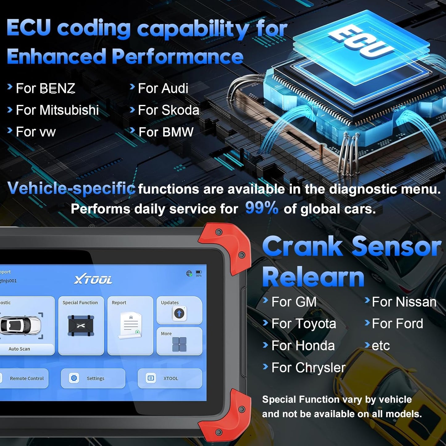 Xtool D7 OBD2 Scanner for All Cars â€?Full System Diagnostic, ECU Programming, Bi-Directional Control, 3-Year Free Update